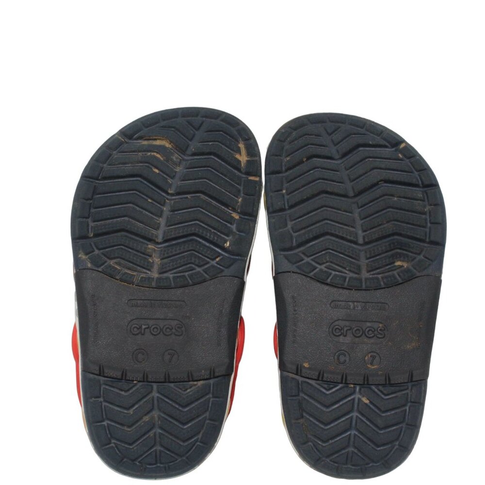 Crocs Fun Lab Mickey Lights Clog Sz C 7 Navy Red Kids Preschool Sandals Disney - Picture 9 of 9